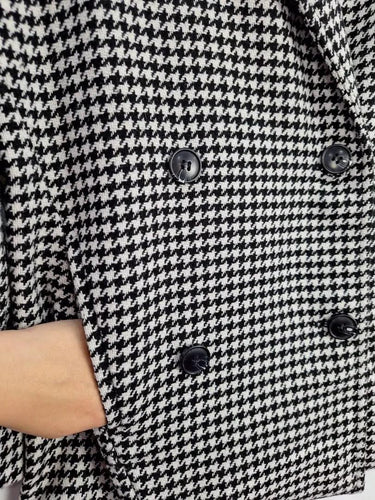 Decjuba Houndstooth Crop Trench Style Coat Size S by SwapUp-Online Second Hand Store-Online Thrift Store