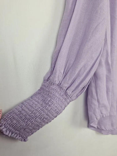 Decjuba Mauve Classy Linen Blouse Size 10 by SwapUp-Online Second Hand Store-Online Thrift Store