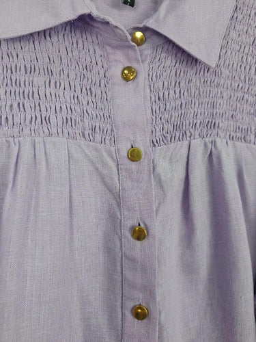 Decjuba Mauve Classy Linen Blouse Size 10 by SwapUp-Online Second Hand Store-Online Thrift Store