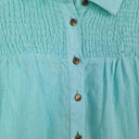 Decjuba Mint Shirred Linen Blouse Size 10 by SwapUp-Online Second Hand Store-Online Thrift Store