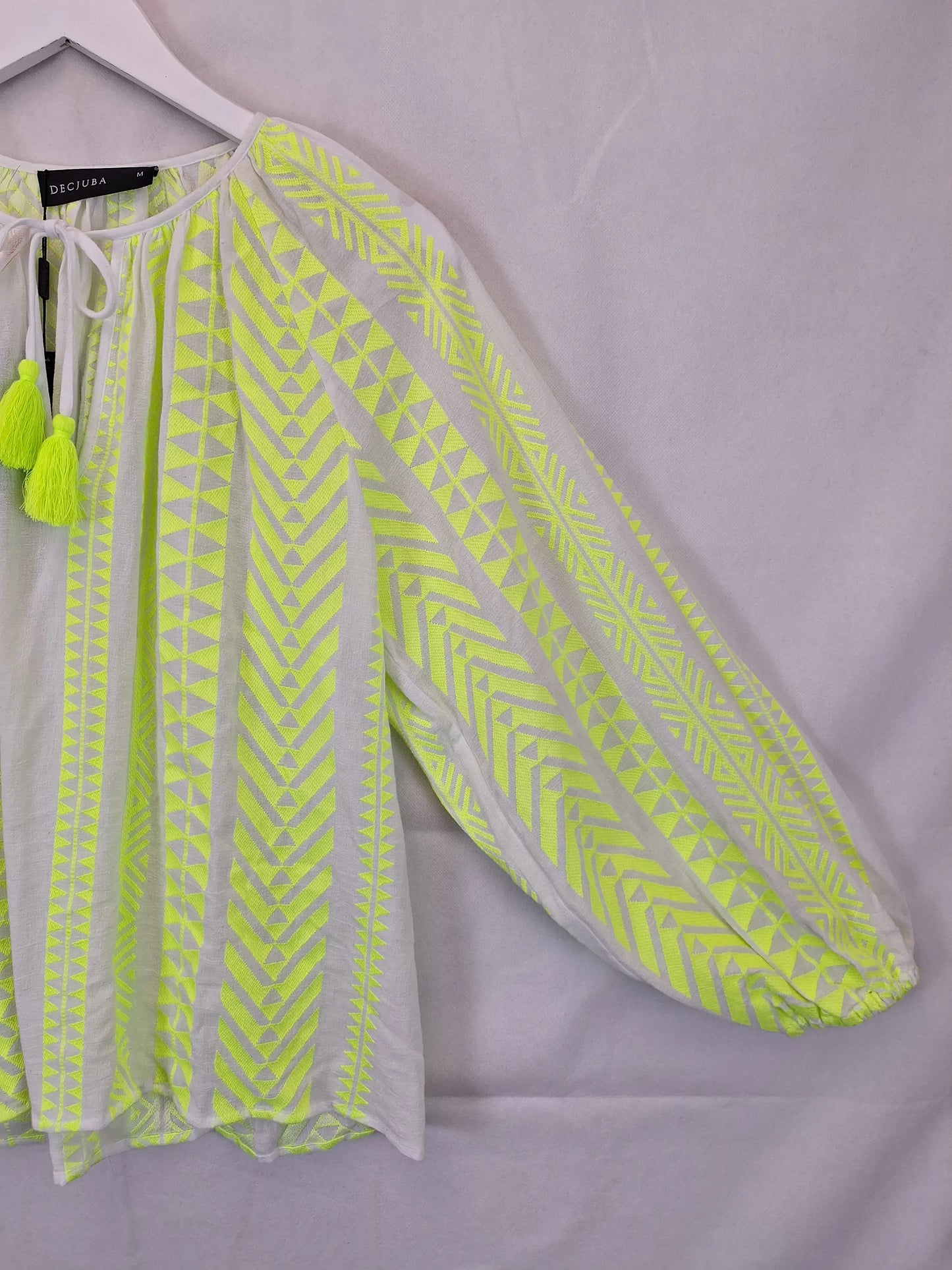 Decjuba  Neon Embroidered Tie Top Size M by SwapUp-Online Second Hand Store-Online Thrift Store