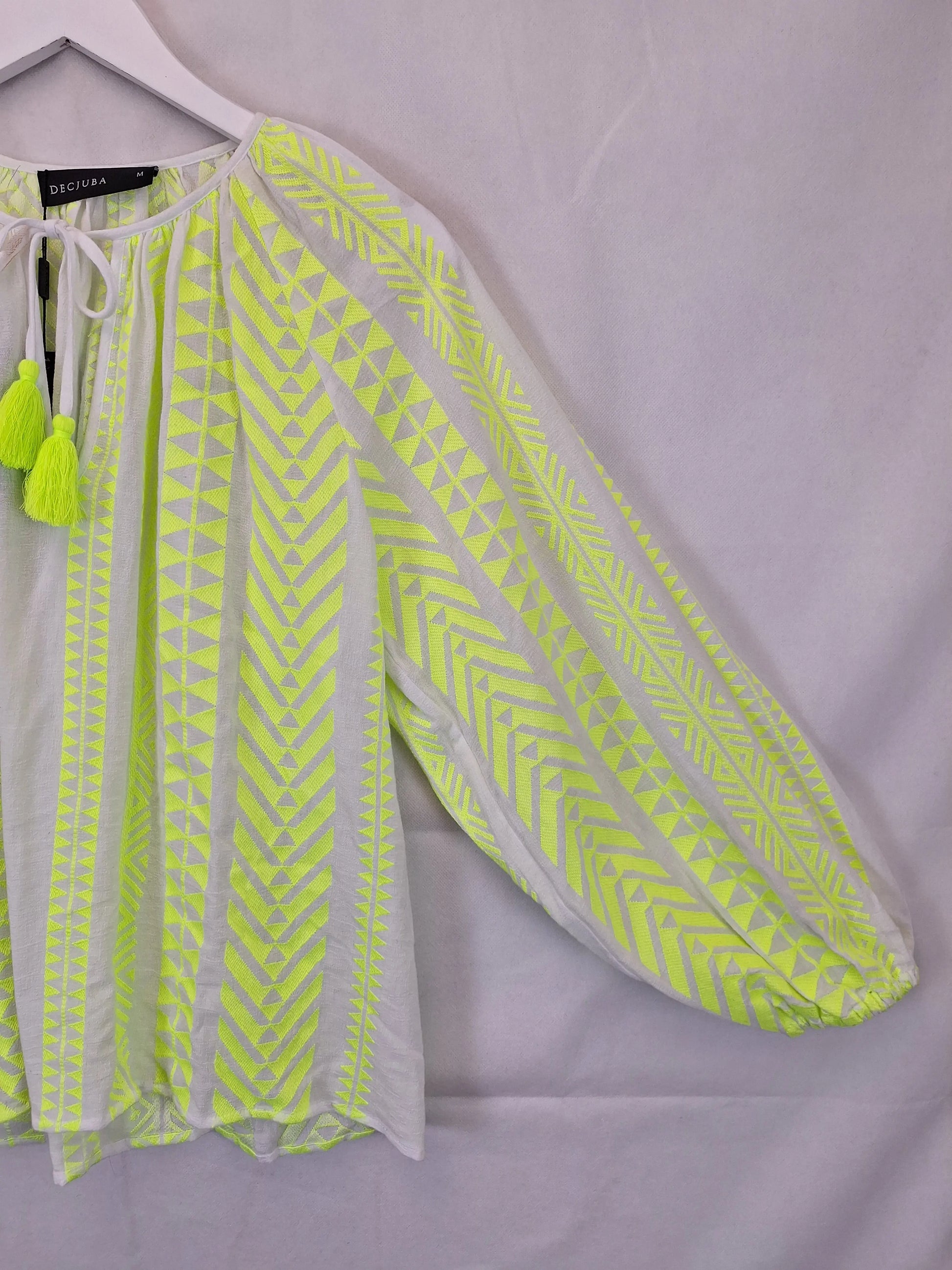 Decjuba  Neon Embroidered Tie Top Size M by SwapUp-Online Second Hand Store-Online Thrift Store