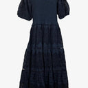 Decjuba Shirred Navy Broderie Maxi Dress Size 12 by SwapUp-Online Second Hand Store-Online Thrift Store