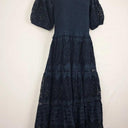 Decjuba Shirred Navy Broderie Maxi Dress Size 12 by SwapUp-Online Second Hand Store-Online Thrift Store