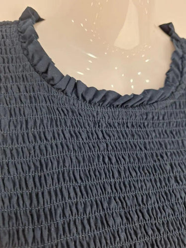 Decjuba Shirred Navy Broderie Maxi Dress Size 12 by SwapUp-Online Second Hand Store-Online Thrift Store