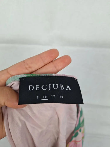 Decjuba Tropical Baby Pink Wrap Dress Size 10 by SwapUp-Online Second Hand Store-Online Thrift Store