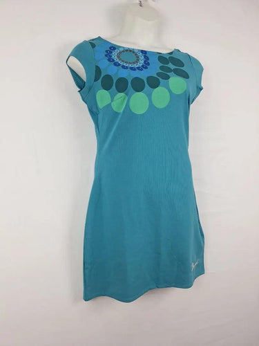 Desigual Aqua 70's Cap Sleeve Fitted Mini Dress Size XL by SwapUp-Online Second Hand Store-Online Thrift Store
