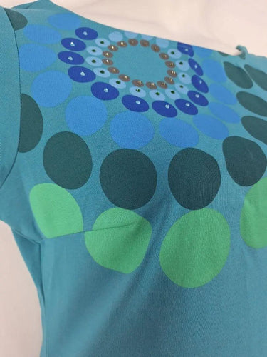 Desigual Aqua 70's Cap Sleeve Fitted Mini Dress Size XL by SwapUp-Online Second Hand Store-Online Thrift Store