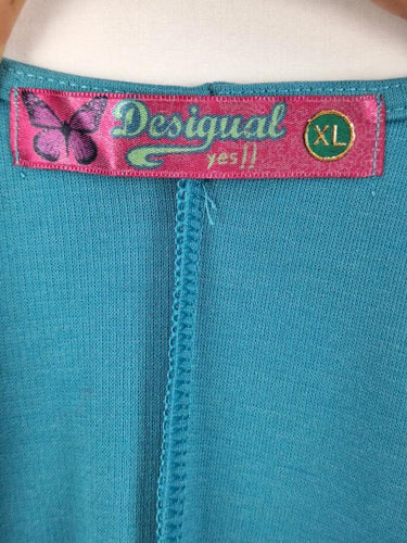 Desigual Aqua 70's Cap Sleeve Fitted Mini Dress Size XL by SwapUp-Online Second Hand Store-Online Thrift Store