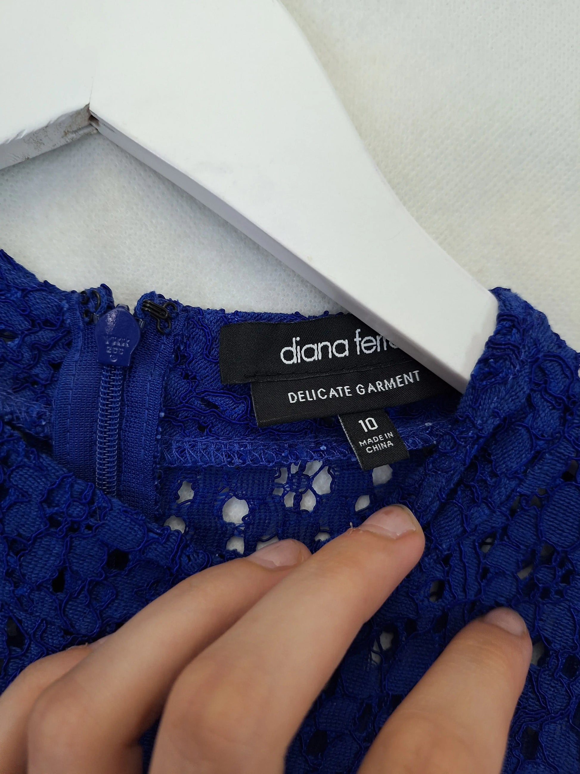 Diana Ferrari Electric Blue Lace  Top Size 10 by SwapUp-Online Second Hand Store-Online Thrift Store