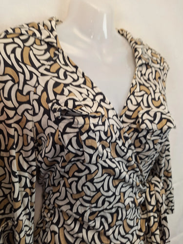 Diane Von Furstenberg Collared Silk Wrap Mini Dress Size 12 by SwapUp-Online Second Hand Store-Online Thrift Store