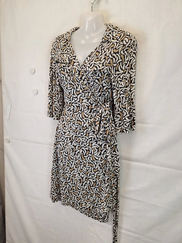 Diane Von Furstenberg Collared Silk Wrap Mini Dress Size 12 by SwapUp-Online Second Hand Store-Online Thrift Store