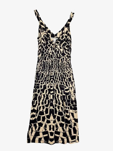 Diane von Furstenberg Geometric Rouched NeckLine Dress Size 8 by SwapUp-Online Second Hand Store-Online Thrift Store