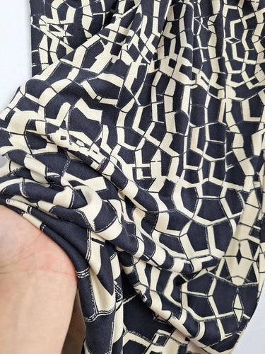 Diane von Furstenberg Geometric Rouched NeckLine Dress Size 8 by SwapUp-Online Second Hand Store-Online Thrift Store