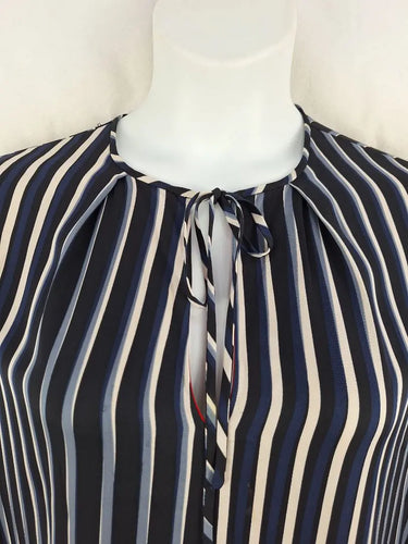 Diane von Furstenberg Silk Blended Striped Shift Mini Dress Size 14 by SwapUp-Online Second Hand Store-Online Thrift Store