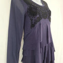 Didier Parakian Navy Applique Tiered Fitted Midi Dress Size 12 by SwapUp-Online Second Hand Store-Online Thrift Store
