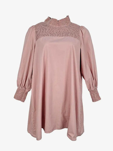 Dusty Rose Shirred Mini Dress Size 12 by SwapUp-Online Second Hand Store-Online Thrift Store