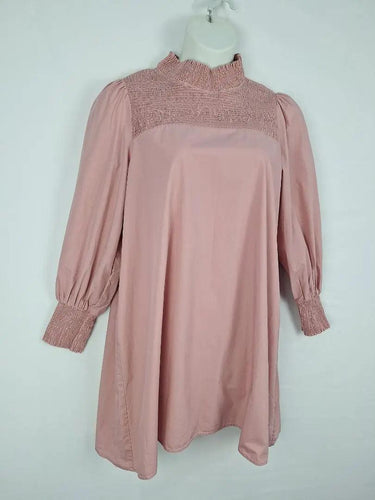 Dusty Rose Shirred Mini Dress Size 12 by SwapUp-Online Second Hand Store-Online Thrift Store