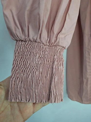 Dusty Rose Shirred Mini Dress Size 12 by SwapUp-Online Second Hand Store-Online Thrift Store