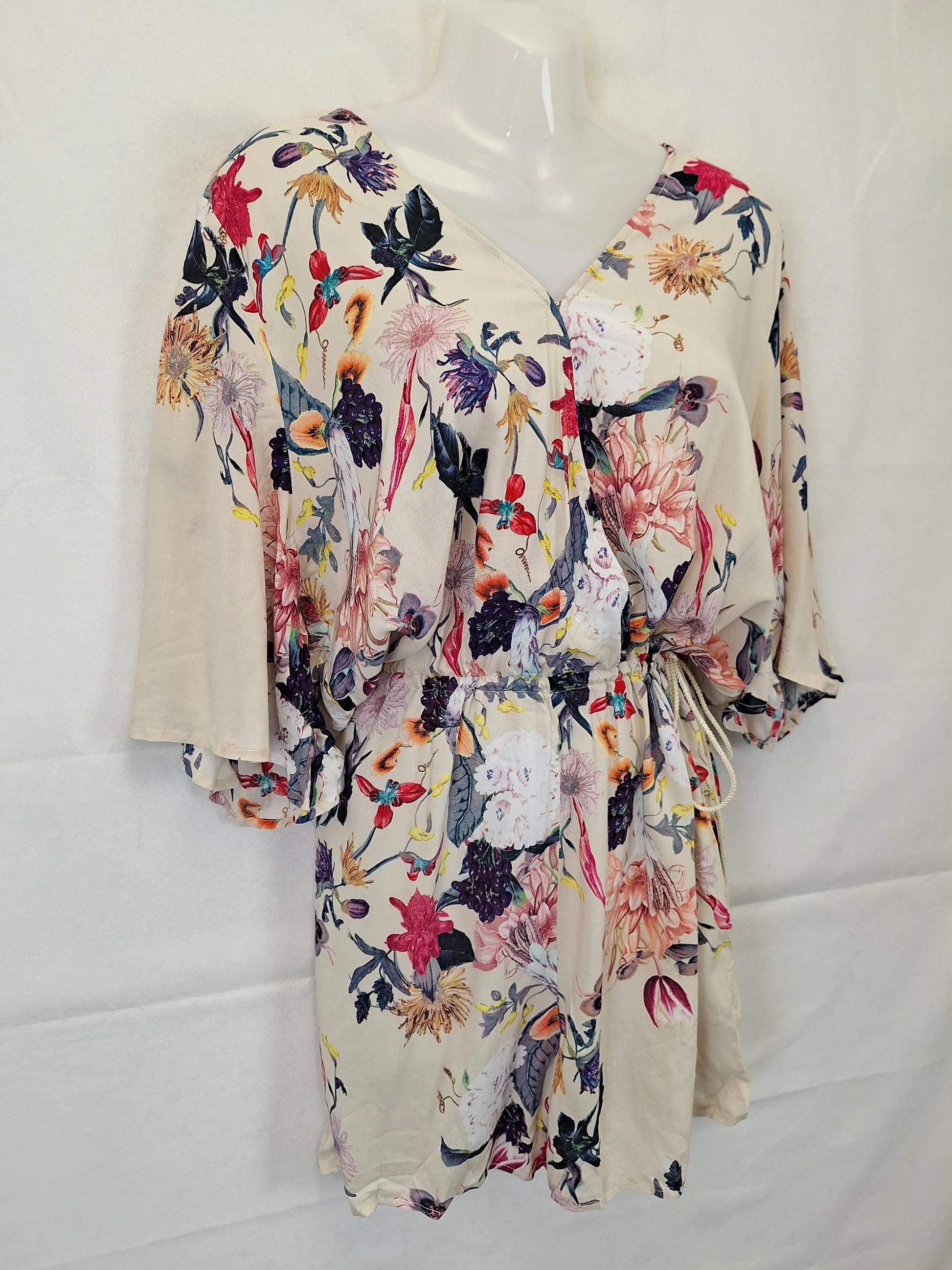 Eb & Ive Plunge Neck Floral Jumpsuit Size M by SwapUp-Online Second Hand Store-Online Thrift Store