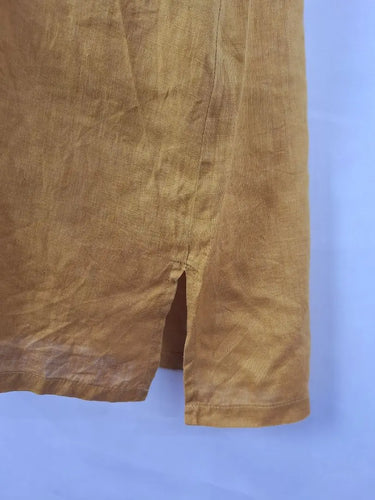Eb&Ive Mustard Linen Elegant Shift Midi Dress Size L by SwapUp-Online Second Hand Store-Online Thrift Store
