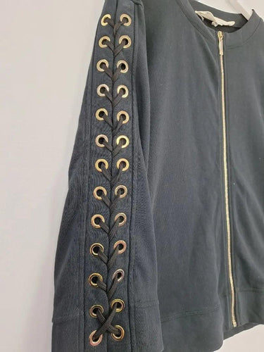 Elisabeth Franchi Eyelet Jersey Zip Up Jumper Size by SwapUp-Online Second Hand Store-Online Thrift Store