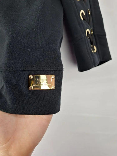 Elisabeth Franchi Eyelet Jersey Zip Up Jumper Size by SwapUp-Online Second Hand Store-Online Thrift Store