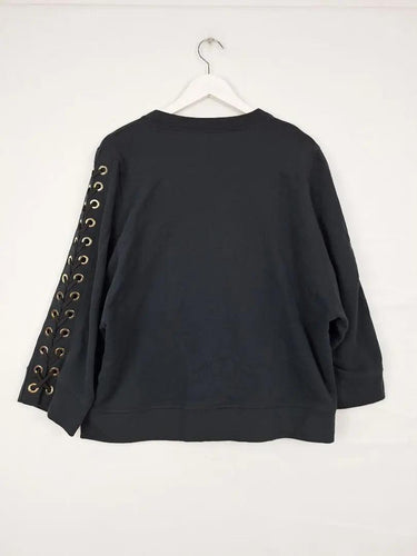 Elisabeth Franchi Eyelet Jersey Zip Up Jumper Size by SwapUp-Online Second Hand Store-Online Thrift Store