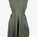 Elk Khaki Boxy Linen Midi Dress Size 6 by SwapUp-Online Second Hand Store-Online Thrift Store