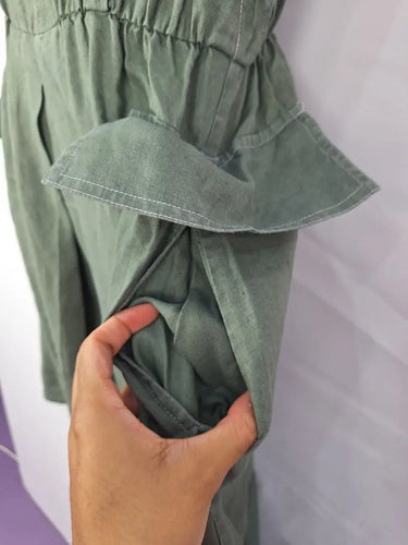 Elk Khaki Boxy Linen Midi Dress Size 6 by SwapUp-Online Second Hand Store-Online Thrift Store