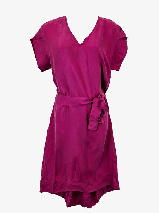 Elk Magenta Belted Shift Midi Dress Size S by SwapUp-Online Second Hand Store-Online Thrift Store