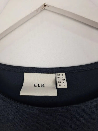 Elk Midnight Blue Satin Longsleeve Top Size 6 by SwapUp-Online Second Hand Store-Online Thrift Store