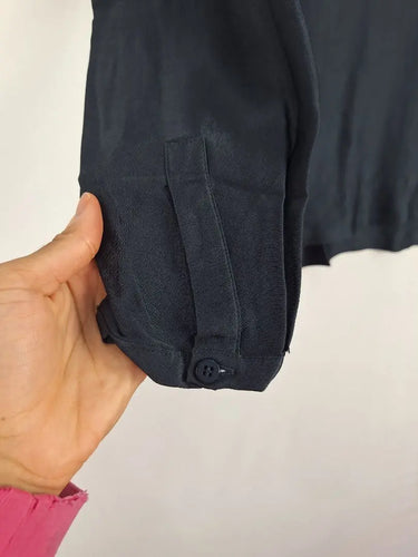 Elk Midnight Blue Satin Longsleeve Top Size 6 by SwapUp-Online Second Hand Store-Online Thrift Store