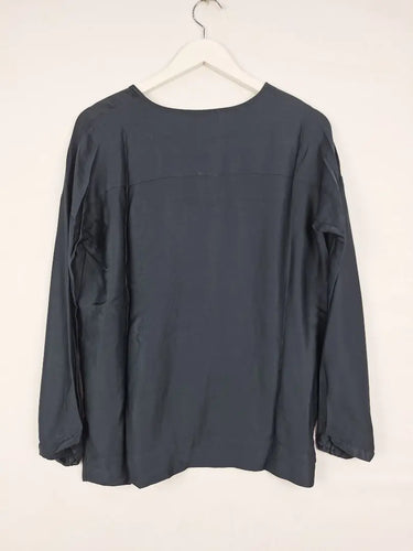 Elk Midnight Blue Satin Longsleeve Top Size 6 by SwapUp-Online Second Hand Store-Online Thrift Store