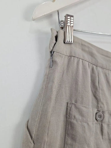 Elk Stone Linen Baggy Shorts Size 10 by SwapUp-Online Second Hand Store-Online Thrift Store