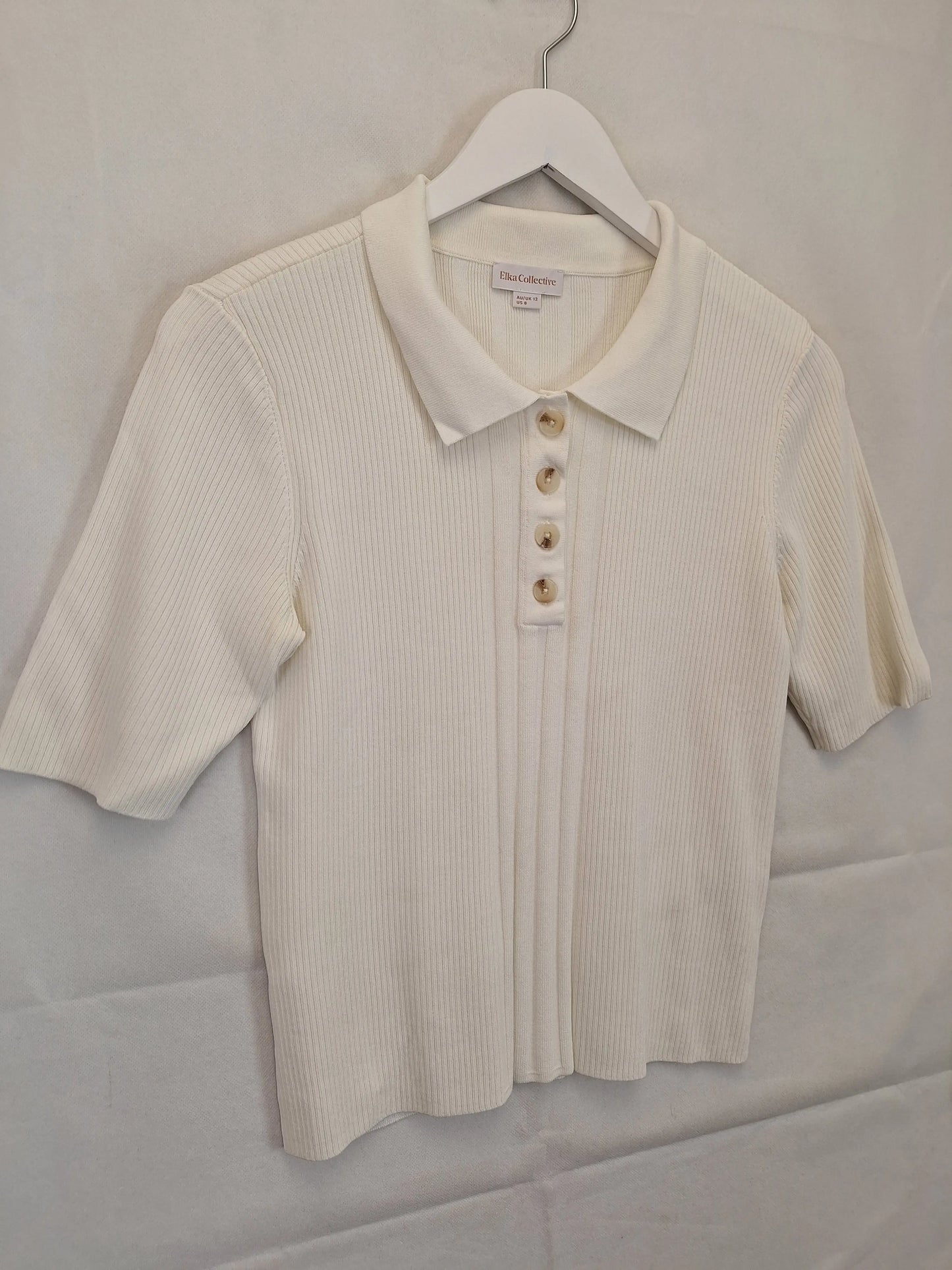 Elka Collective Ribbed Knit Vanilla Top Size 12 by SwapUp-Online Second Hand Store-Online Thrift Store