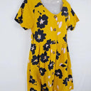 Elm Mustard Flower Button Down Dress Size 8 by SwapUp-Online Second Hand Store-Online Thrift Store