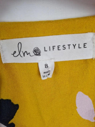 Elm Mustard Flower Button Down Dress Size 8 by SwapUp-Online Second Hand Store-Online Thrift Store