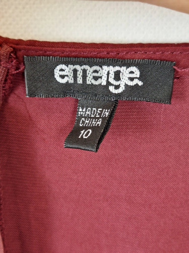 Emerge Burgundy Timeless Slip Midi Dress Size 10 by SwapUp-Online Second Hand Store-Online Thrift Store