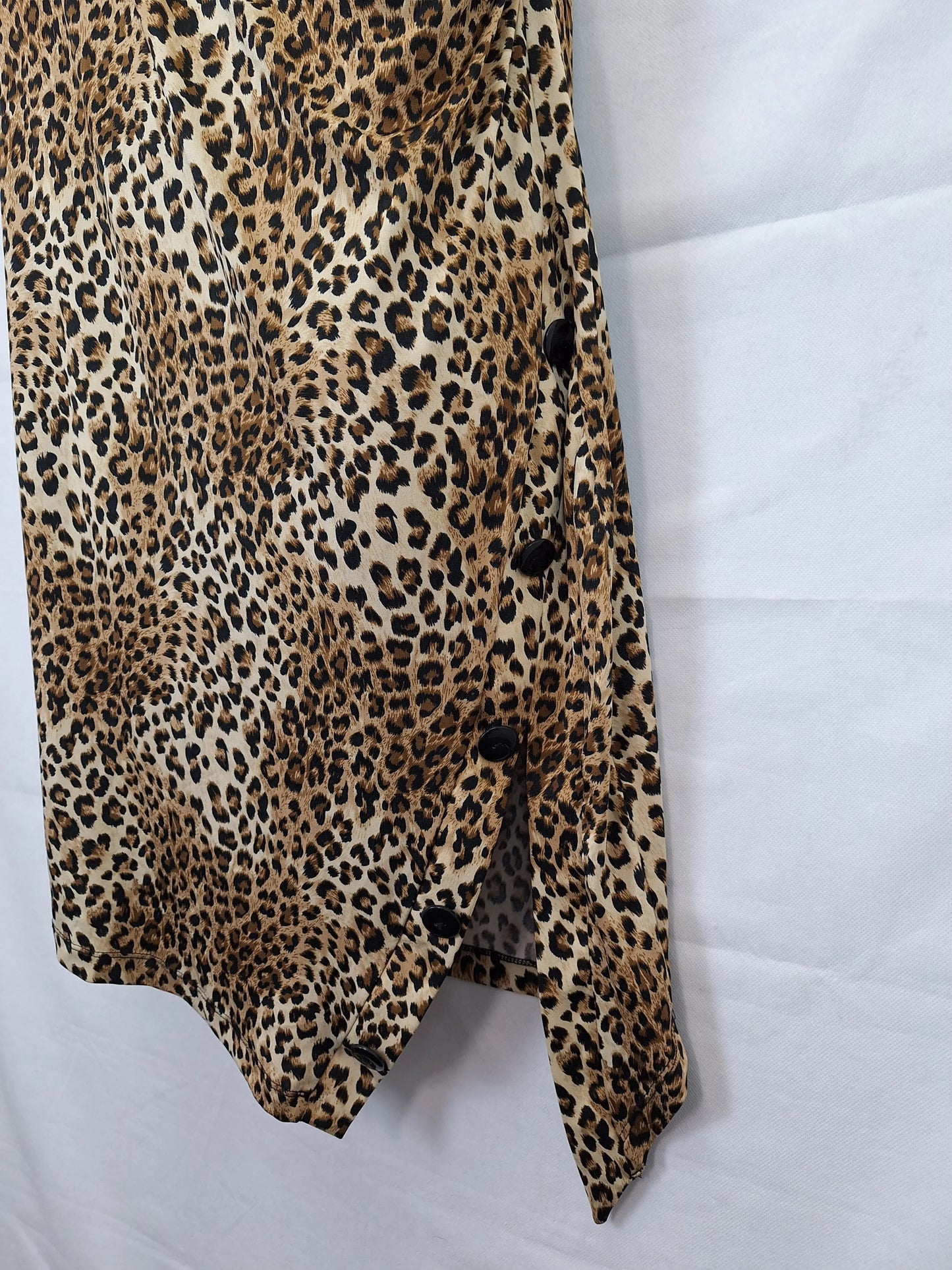 Emma & Michele Leopard Print Slit Stretch Midi Dress Size XL by SwapUp-Online Second Hand Store-Online Thrift Store