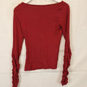 Endless Ruched Sleeve Burgundy Top Size M by SwapUp-Online Second Hand Store-Online Thrift Store
