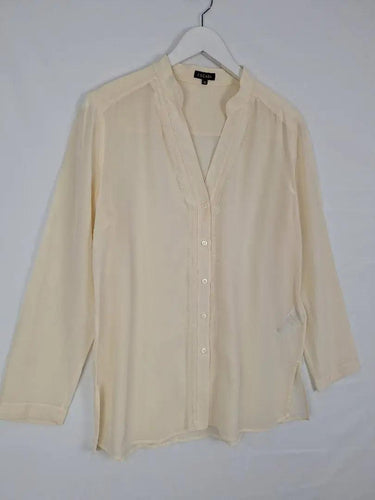 Escada Elegant Cream Silk Blouse Size M by SwapUp-Online Second Hand Store-Online Thrift Store
