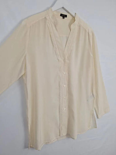 Escada Elegant Cream Silk Blouse Size M by SwapUp-Online Second Hand Store-Online Thrift Store