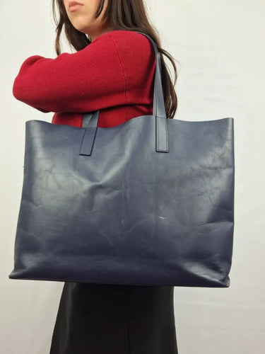 Everlane Oversized Classic Navy Tote Bag by SwapUp-Online Second Hand Store-Online Thrift Store