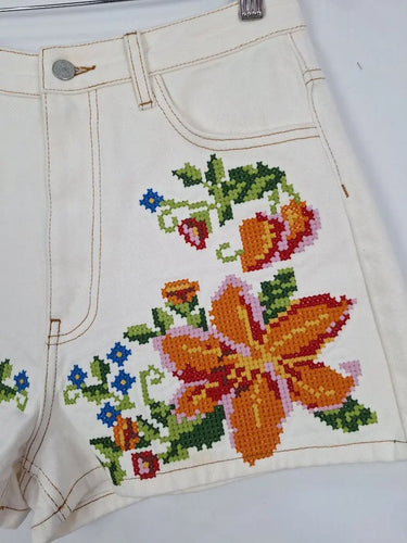 Farm Rio Havana Embroidered Flower Shorts Size S by SwapUp-Online Second Hand Store-Online Thrift Store