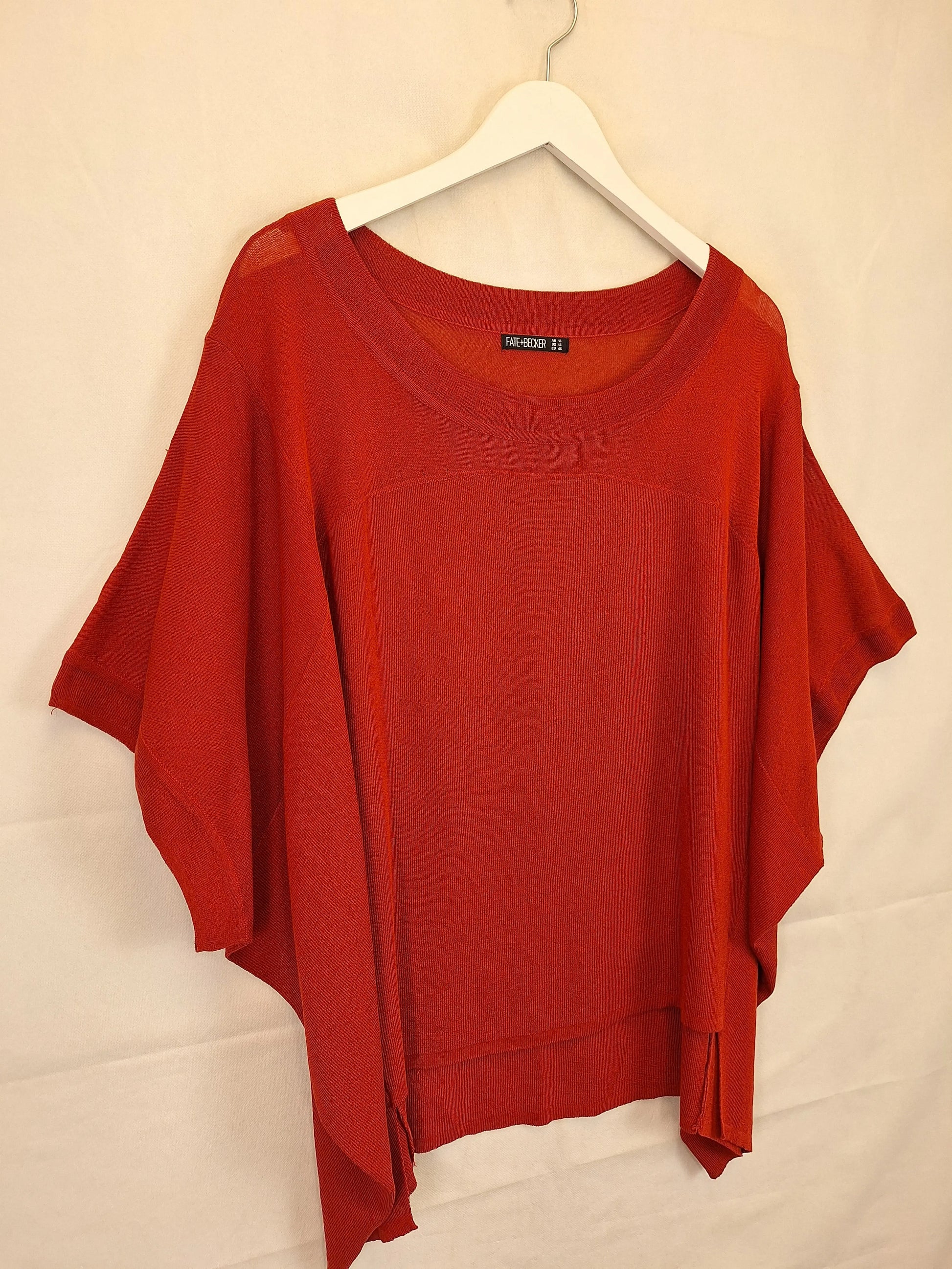 Fate + Becker Relaxed Batwing Burgundy Jumper Size 18 by SwapUp-Online Second Hand Store-Online Thrift Store