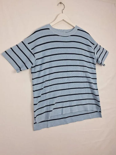 Feather + Noise Blue Duo Cotton Knit Top Size L by SwapUp-Online Second Hand Store-Online Thrift Store