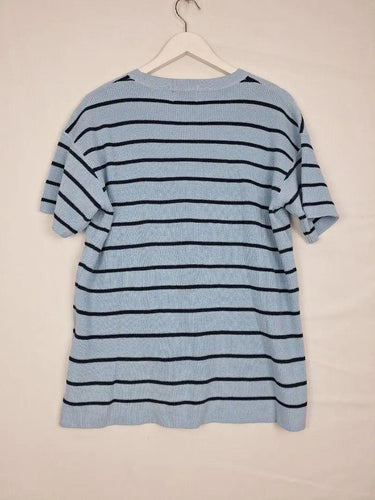 Feather + Noise Blue Duo Cotton Knit Top Size L by SwapUp-Online Second Hand Store-Online Thrift Store