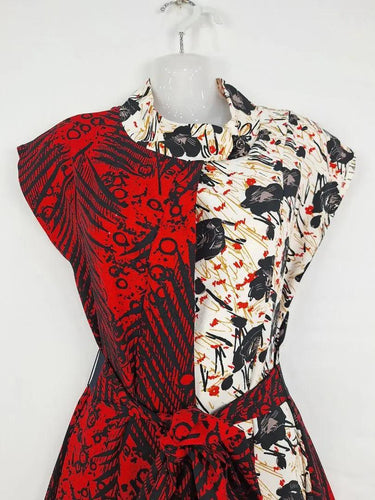 Finery Contrast Patterned Midi Dress Size 6 by SwapUp-Online Second Hand Store-Online Thrift Store