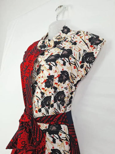 Finery Contrast Patterned Midi Dress Size 6 by SwapUp-Online Second Hand Store-Online Thrift Store